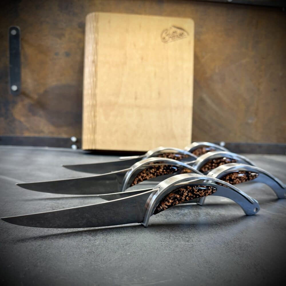 Couteau Lou Creuse Art De La Table  Feuille Or Rose